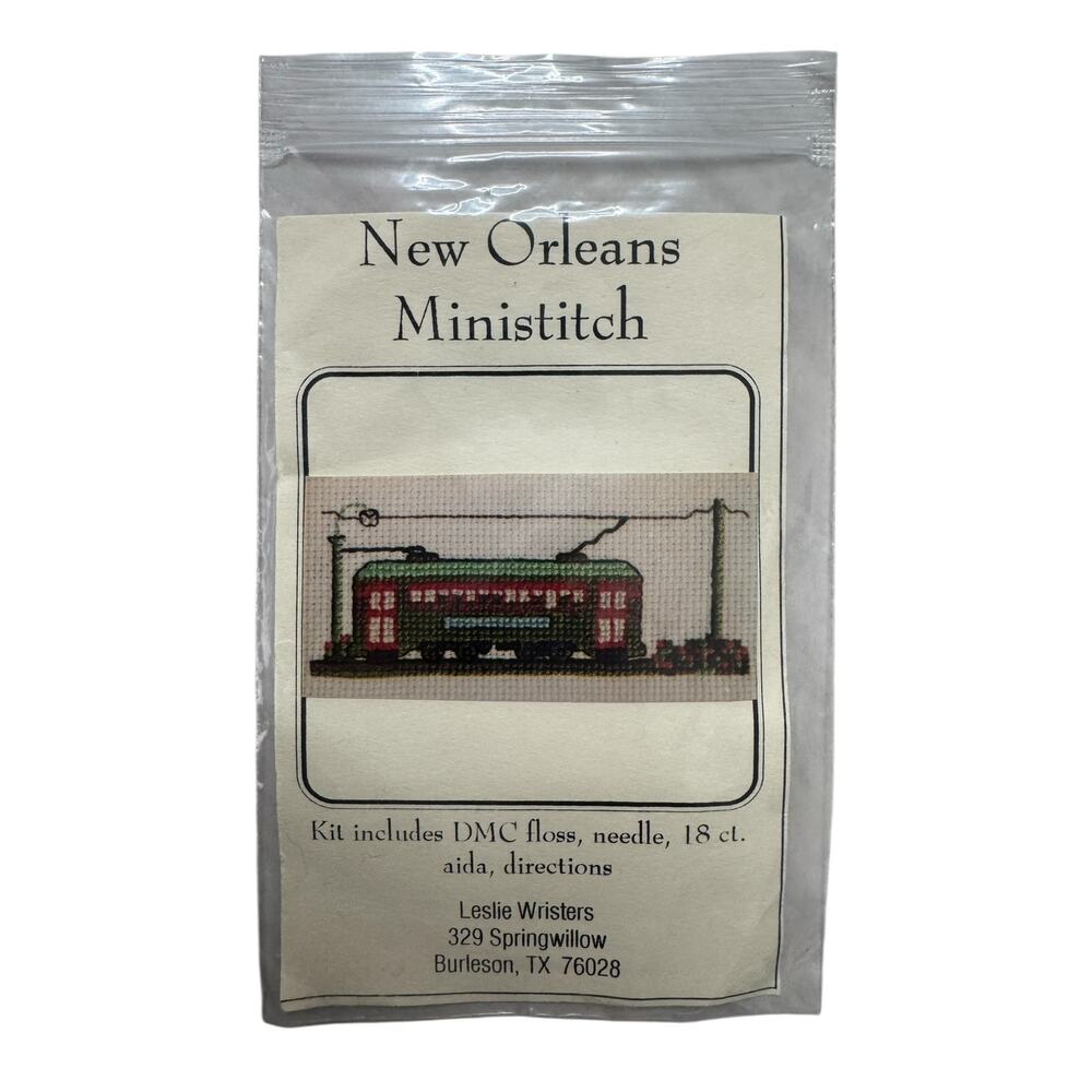 Vintage New Orleans St. Charles Streetcar Mini Sewing Kit Louisiana Ministitch